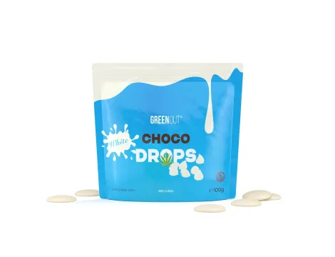 Czekoladki Green Out® Choco Drops, White Chocolate